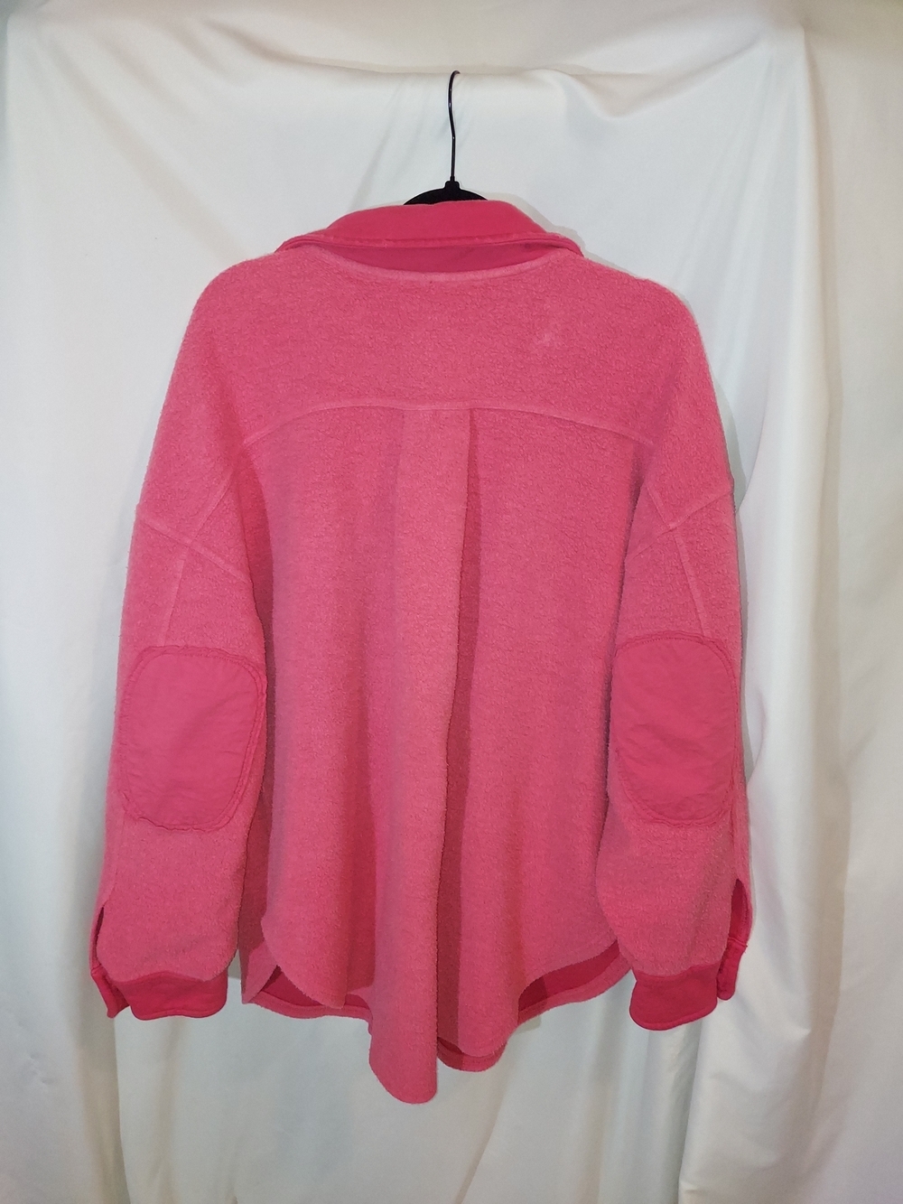 Free People Ruby Ovetsized Cozy Shacket - Coral / Scarlet Ibis - Picture 2 of 8